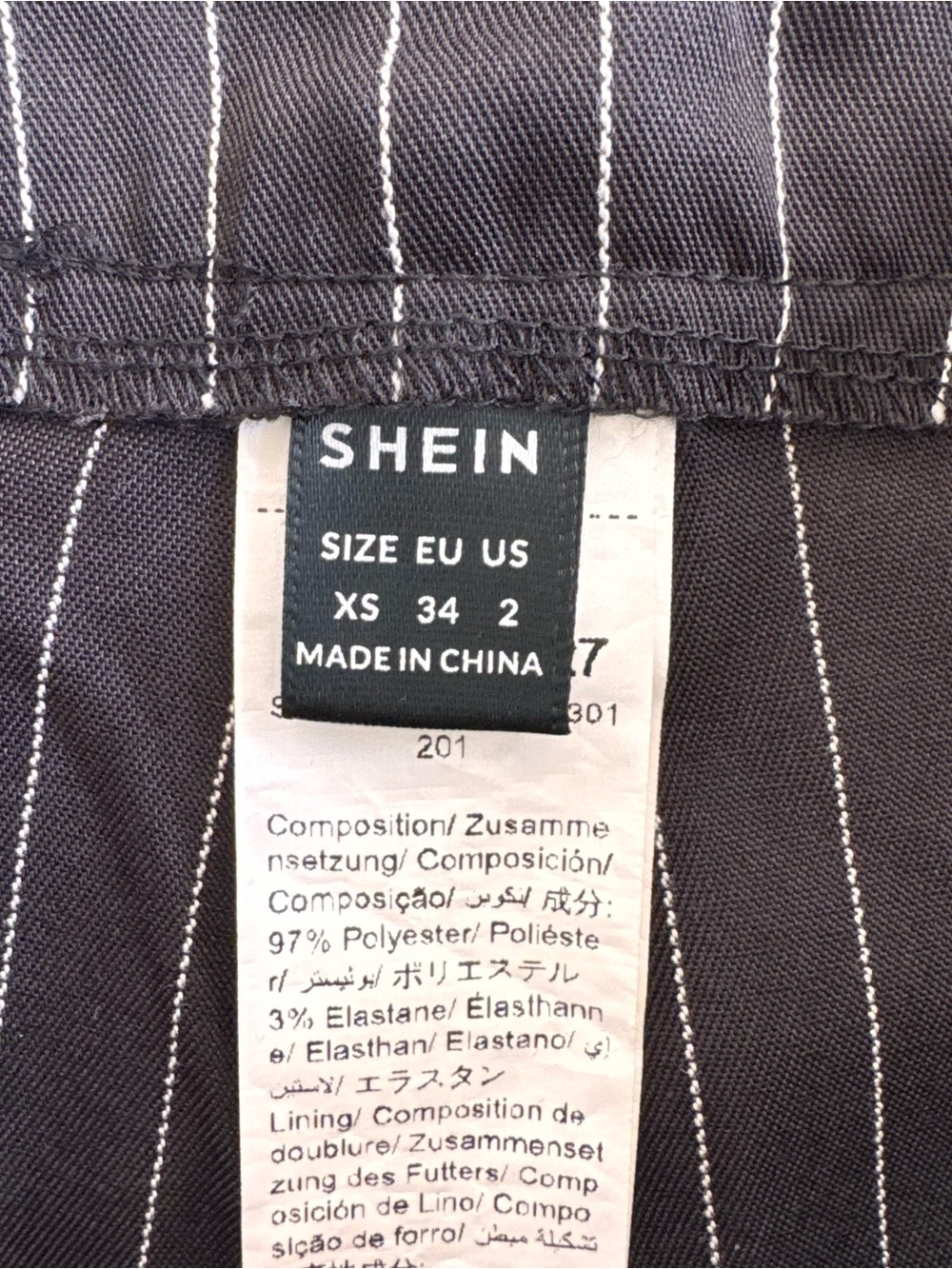 SHEIN Black Pinstripe women Dress office siren Pants - Picture 2 of 5